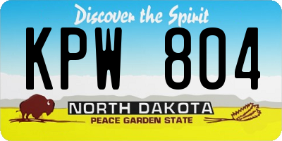 ND license plate KPW804