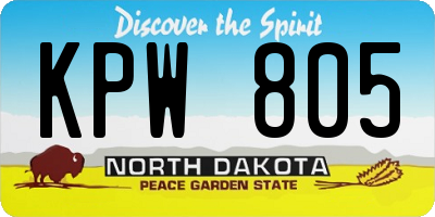 ND license plate KPW805