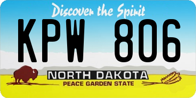ND license plate KPW806