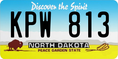 ND license plate KPW813