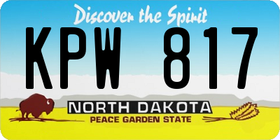 ND license plate KPW817