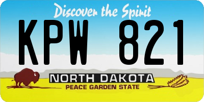 ND license plate KPW821