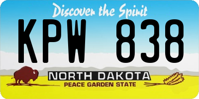 ND license plate KPW838