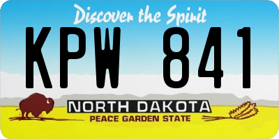 ND license plate KPW841