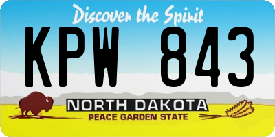 ND license plate KPW843