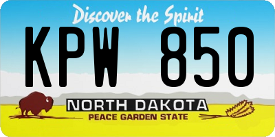 ND license plate KPW850