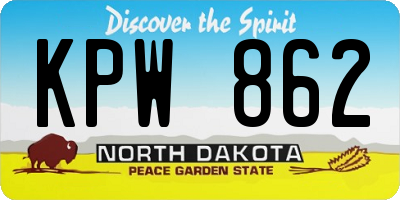 ND license plate KPW862