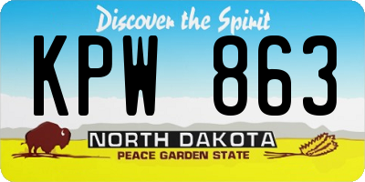 ND license plate KPW863