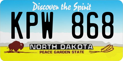 ND license plate KPW868