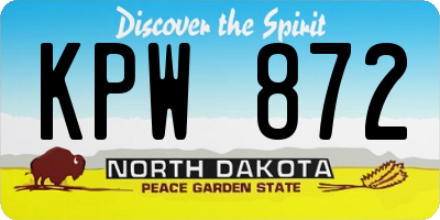 ND license plate KPW872