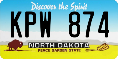 ND license plate KPW874