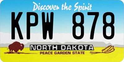 ND license plate KPW878