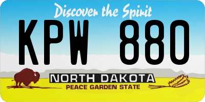 ND license plate KPW880