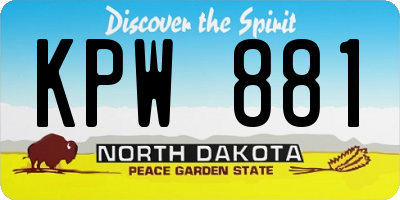ND license plate KPW881