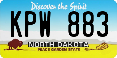 ND license plate KPW883