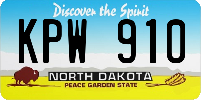 ND license plate KPW910