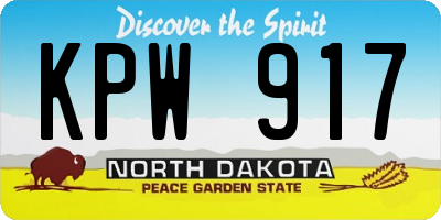 ND license plate KPW917