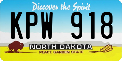 ND license plate KPW918