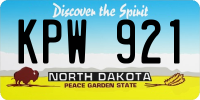 ND license plate KPW921