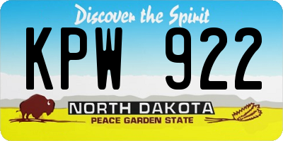 ND license plate KPW922