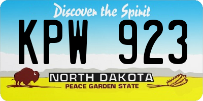 ND license plate KPW923