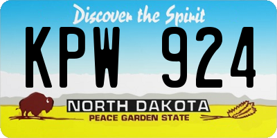 ND license plate KPW924