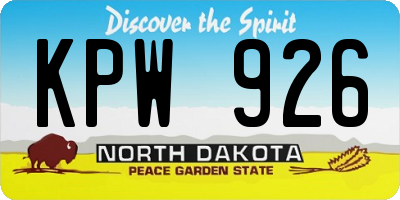 ND license plate KPW926