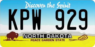 ND license plate KPW929