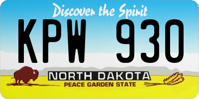 ND license plate KPW930