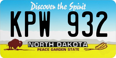 ND license plate KPW932