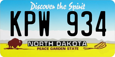 ND license plate KPW934