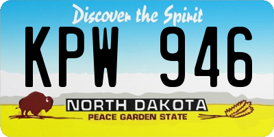 ND license plate KPW946