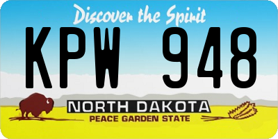 ND license plate KPW948