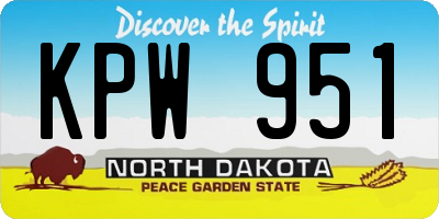 ND license plate KPW951