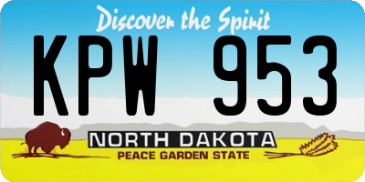ND license plate KPW953