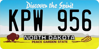 ND license plate KPW956