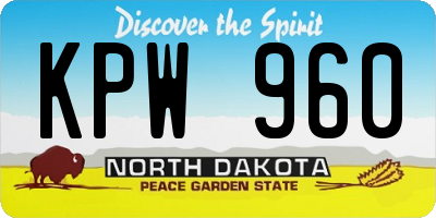 ND license plate KPW960