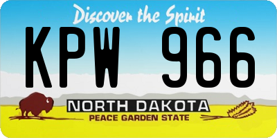 ND license plate KPW966