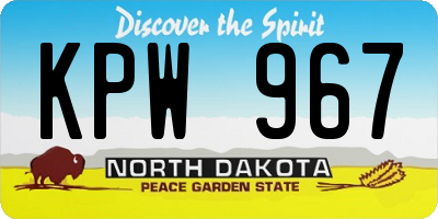 ND license plate KPW967