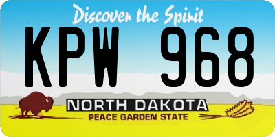 ND license plate KPW968