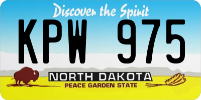 ND license plate KPW975