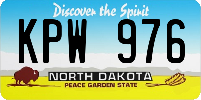 ND license plate KPW976