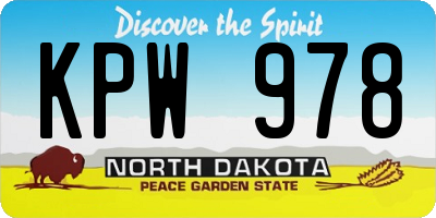 ND license plate KPW978