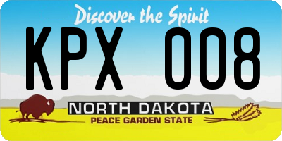 ND license plate KPX008
