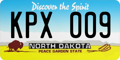ND license plate KPX009