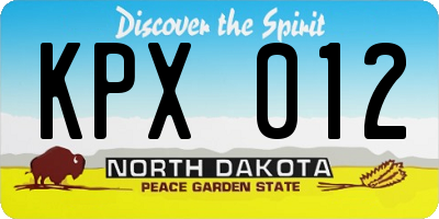ND license plate KPX012