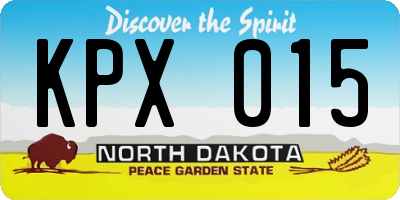 ND license plate KPX015
