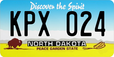 ND license plate KPX024