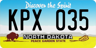 ND license plate KPX035