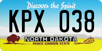ND license plate KPX038